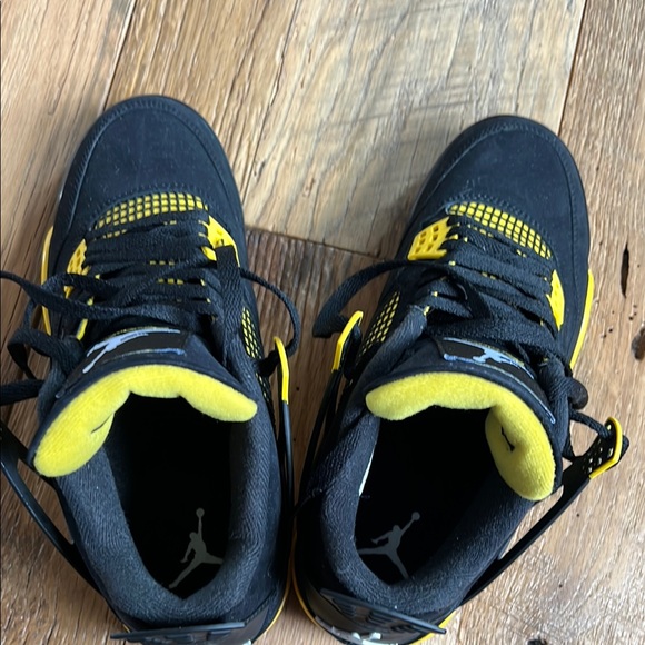 Jordan 4 Retro Black and Yellow Men's Shoes - Picture 4 of 4